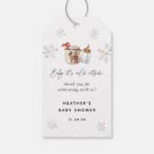 Hete Chocolade Winter Baby Shower Favoren Cadeaulabel (Achterkant)