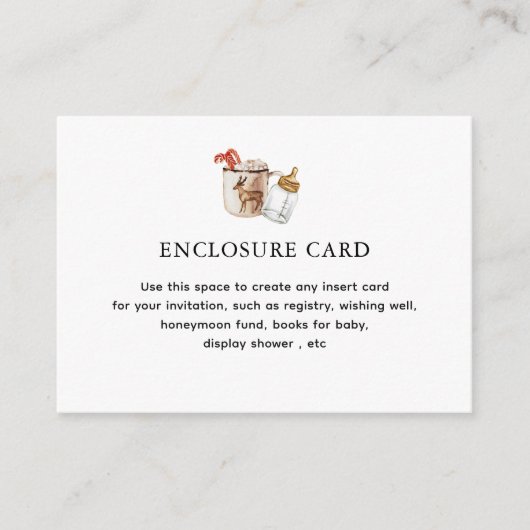 Hete Chocolade Winter Baby Shower Op Maat Informatiekaartje (Voorkant)