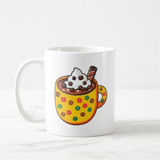 Hete chocoladebeker  koffiemok (Links)