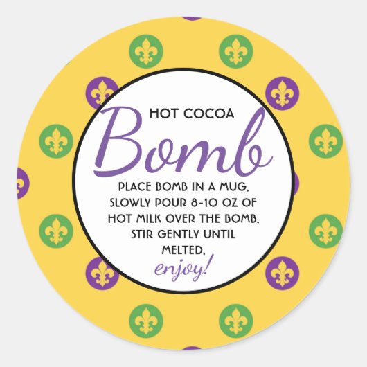 Hete Chocoladebom Mardi Gras Ronde Sticker (Voorkant)