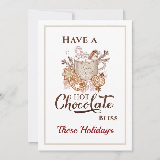 Hete Chocoladekoekjes Moderne Beige Kerst Kaart (Voorkant)