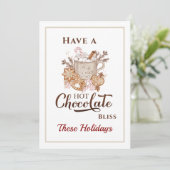 Hete Chocoladekoekjes Moderne Beige Kerst Kaart (Staand voorkant)