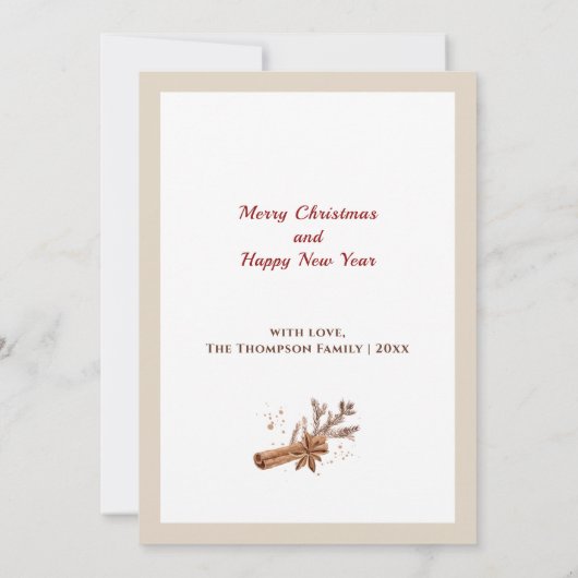 Hete Chocoladekoekjes Moderne Beige Kerst Kaart (Achterkant)