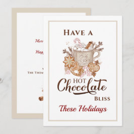 Hete Chocoladekoekjes Moderne Beige Kerst Kaart