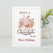 Hete Chocoladekoekjes Moderne Roze Kerst Kaart (Staand voorkant)