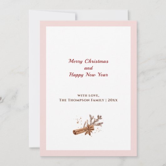 Hete Chocoladekoekjes Moderne Roze Kerst Kaart (Achterkant)