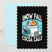 Hete Chocolademelk en Winter Charme - Sneeuwval Ch Kaart (Voorkant / Achterkant)