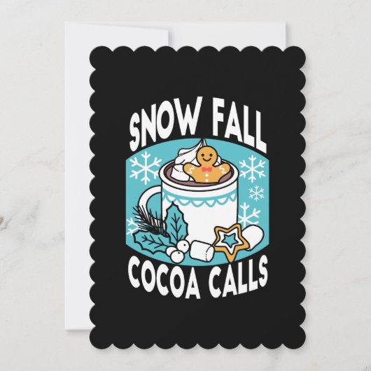 Hete Chocolademelk en Winter Charme - Sneeuwval Ch Kaart (Voorkant)