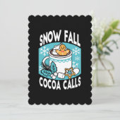Hete Chocolademelk en Winter Charme - Sneeuwval Ch Kaart (Staand voorkant)