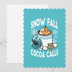 Hete Chocolademelk en Winter Charme - Sneeuwval Ch Kaart