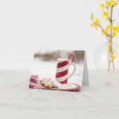 hete chocomel en een snoepriet kaart (Gele Bloem)