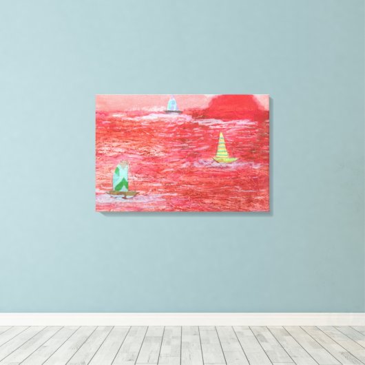 Hete dag zeilen canvas afdruk (Insitu (Houten vloer))