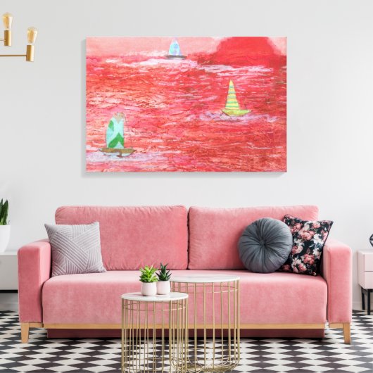 Hete dag zeilen canvas afdruk (Insitu (Woonkamer))