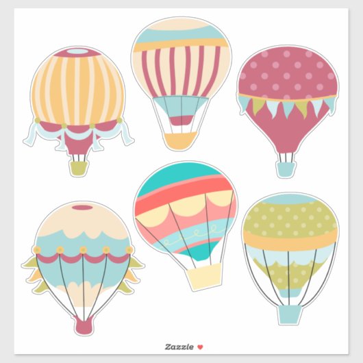 Hete de Variëteitscontour van de Luchtballon Sticker (Vel)