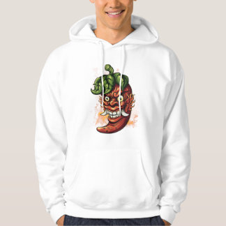 Hete Demon Pepper - Boze Chili Oni Masker Ontwerp Hoodie