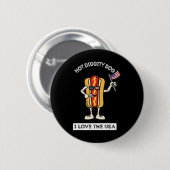 Hete Diggity Dog 4 juli Patriottische BBQ Picknick Ronde Button 5,7 Cm (Voorkant /achterkant)
