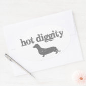 Hete Diggity Dog Decal Ovale Sticker (Envelop)