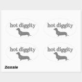 Hete Diggity Dog Decal Ovale Sticker (Vel)