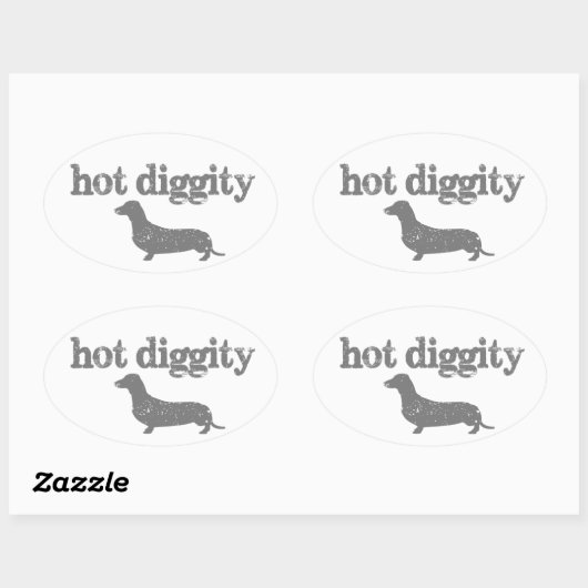 Hete Diggity Dog Decal Ovale Sticker (Vel)