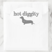 Hete Diggity Dog Decal Ovale Sticker (Tas)
