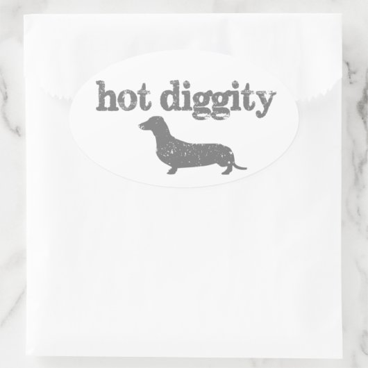 Hete Diggity Dog Decal Ovale Sticker (Tas)