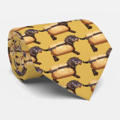 Hete-Dog Stropdas (Pixel de wiener-hond) (Opgerold)