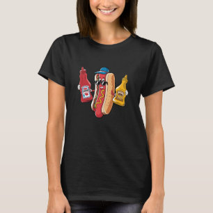 Hete Doge Verkopers Voedselwagen Ketchup Mosterd 4 T-shirt