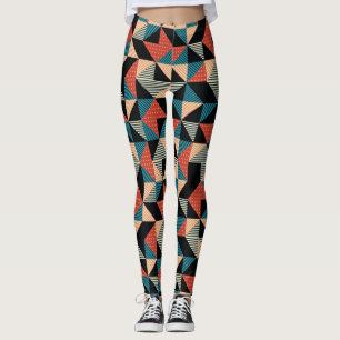 Hete Driehoek: Geometrische Memphis Stijl. Leggings