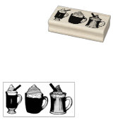 Hete Drinken Egg Nog Cacao Buttered Rum Beverage Rubberstempel (Gestempeld)