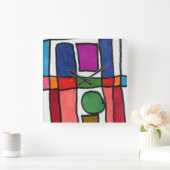 Hete en koele rechthoekstreep met een cirkelaccent vierkante klok (Huis)