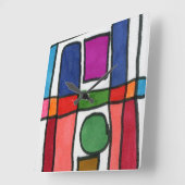 Hete en koele rechthoekstreep met een cirkelaccent vierkante klok (Hoek)