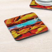 Hete en koude elementen Acrylzuur Abstract Bier Onderzetter (Linkerzijde)