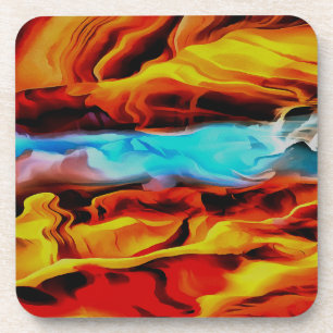 Hete en koude elementen Acrylzuur Abstract Bier Onderzetter