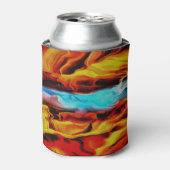 Hete en koude elementen Acrylzuur Abstract Blikjeskoeler (Blikje Voorkant)