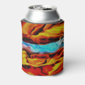 Hete en koude elementen Acrylzuur Abstract Blikjeskoeler (Blikje Achterkant)