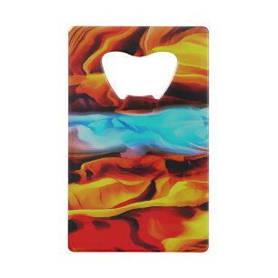 Hete en koude elementen Acrylzuur Abstract Creditkaart Flessenopener