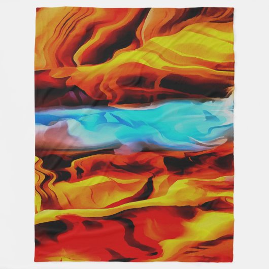 Hete en koude elementen Acrylzuur Abstract Fleece Deken (Voorkant)