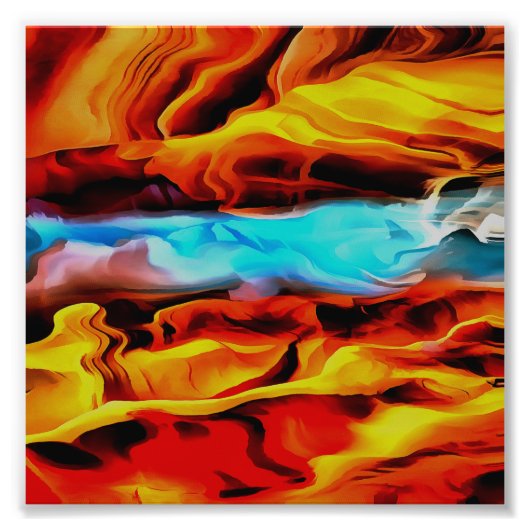 Hete en koude elementen Acrylzuur Abstract Foto Afdruk (Voorkant)