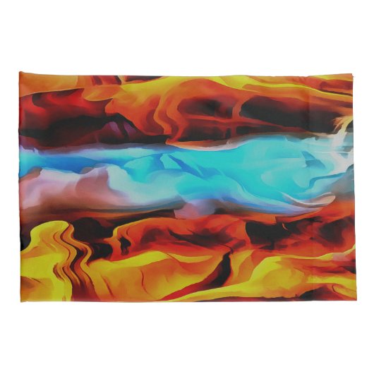 Hete en koude elementen Acrylzuur Abstract Kussensloop (Achterkant-Rechts)