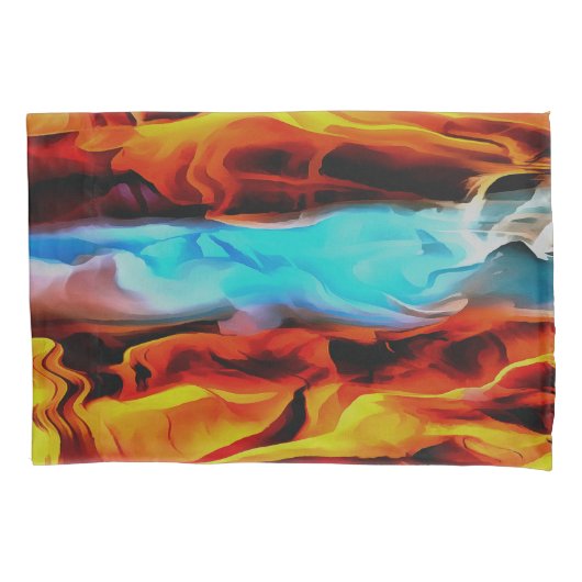 Hete en koude elementen Acrylzuur Abstract Kussensloop (Voorkant-Links)