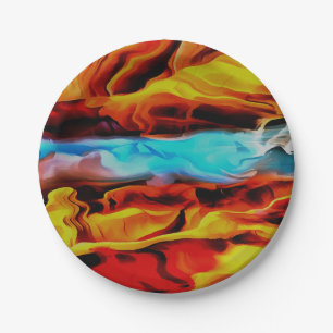 Hete en koude elementen Acrylzuur Abstract Papieren Bordje