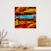 Hete en koude elementen Acrylzuur Abstract Poster (Keuken)