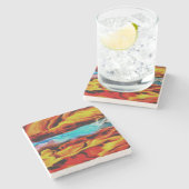 Hete en koude elementen Acrylzuur Abstract Stenen Onderzetter (Zijkant)