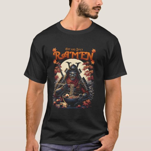 Hete en pittige Ramen Samurai - Grappige voedsel l T-shirt (Voorkant)
