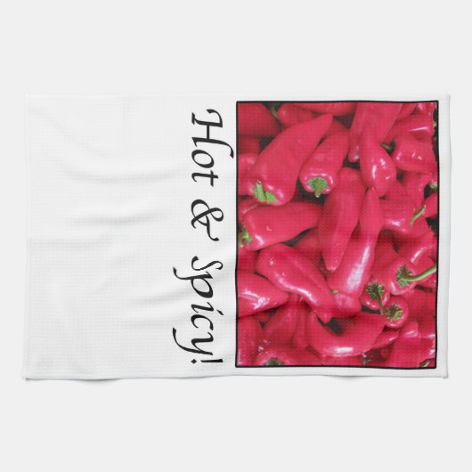 Hete en Spicy Red Peppers Theedoek (Horizontaal)