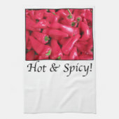 Hete en Spicy Red Peppers Theedoek (Verticaal)