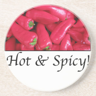Hete en Spicy Red Peppers Zandsteen Onderzetter