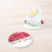 Hete en Spicy Red Peppers Zandsteen Onderzetter (Zijkant)