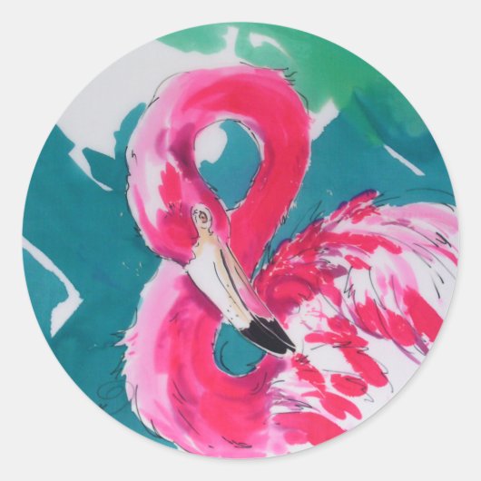 Hete Flamingo Roze Sticker (Voorkant)
