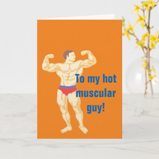 Hete gespierde kerel kaart (Gele Bloem)